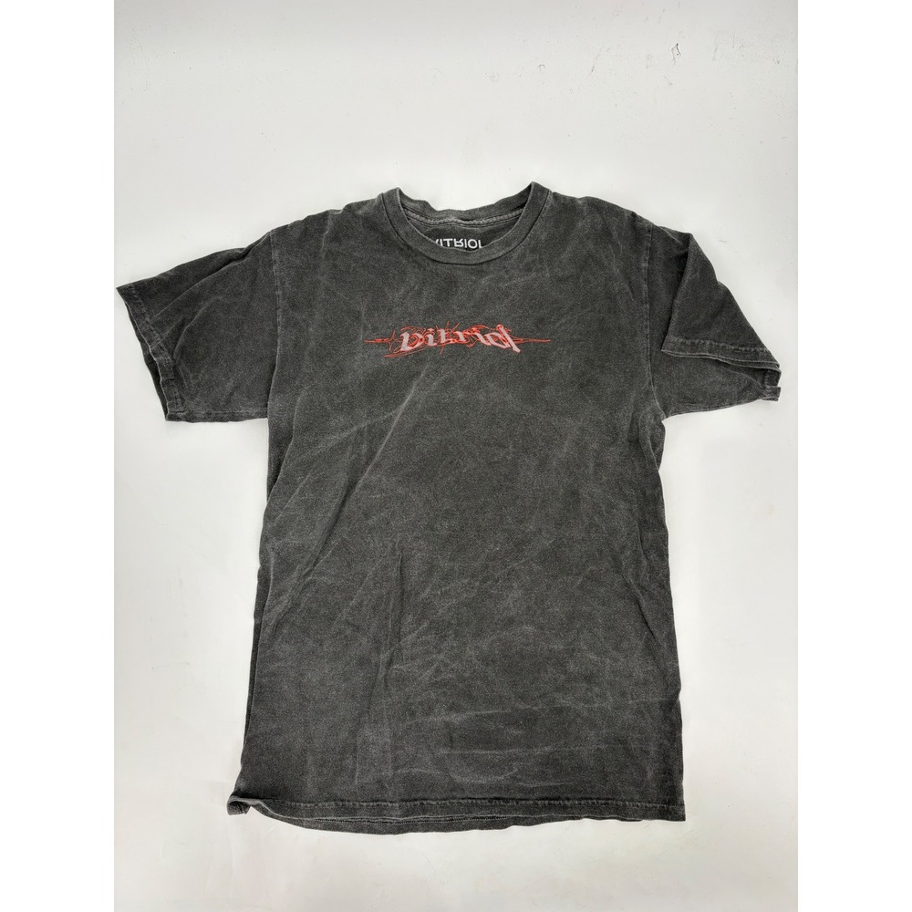Vitriol Mens Graphic T-Shirt Charcoal Gray Mineral Wash Reaper Angel Size M